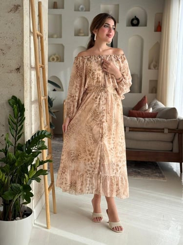 فستان ستايل الـ Off-Shoulder
