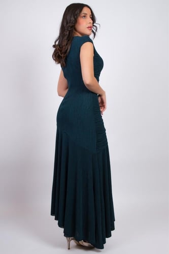 فستان زمرد السهرة الناعم Emerald Evening Dress