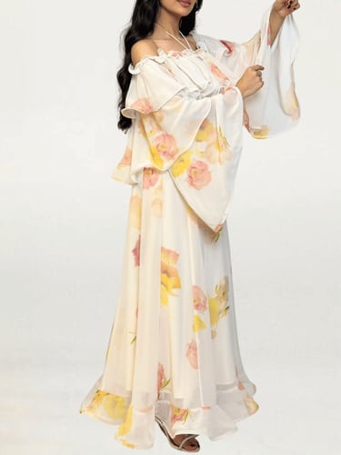 فستان شيفون خفيف مزدان