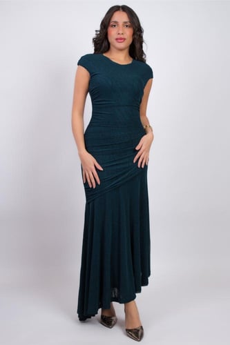 فستان زمرد السهرة الناعم Emerald Evening Dress