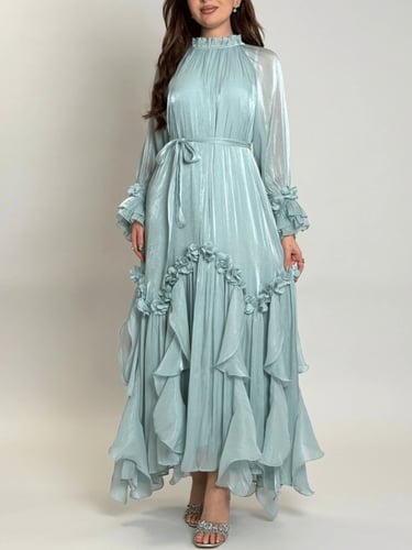 فستان ليالي البرقوق – شيفون مزهّر