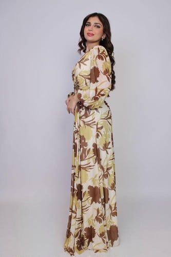 فستان طويل بنقشة زهور