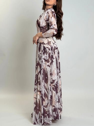 فستان ظلال الورد – دانتيل مطبوع