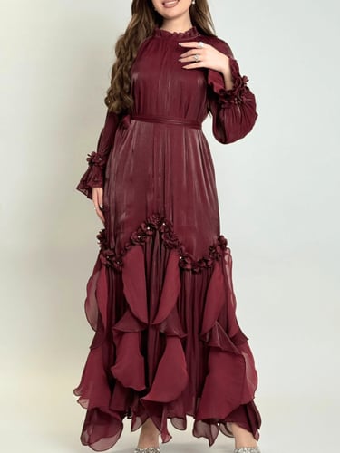 فستان ليالي البرقوق – شيفون مزهّر