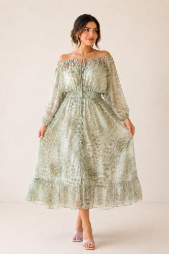 فستان ستايل الـ Off-Shoulder