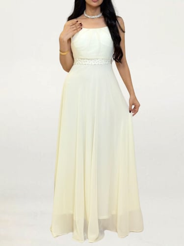 فستان سهرة شيفون مطرز