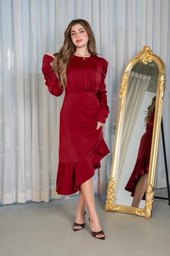 فستان ميدي باكمام طويله