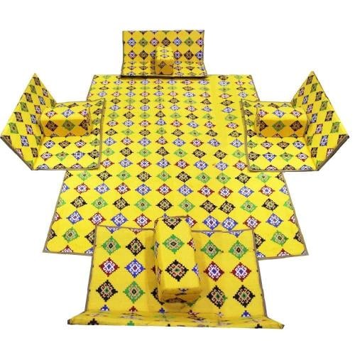 طقم جلسة ارضية اصفر تراثي 9قطع