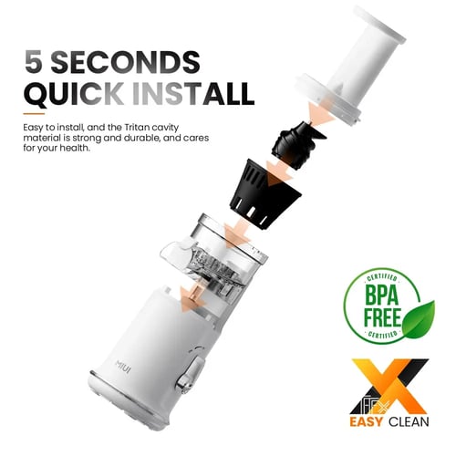 MIUI Petit عصارة بطيئة ، سهلة التنظيف صانع عصير كه...