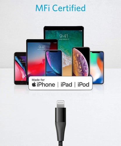 انكر كابل يو اس بي سي الى لايتنينج نايلون مضفر قما...