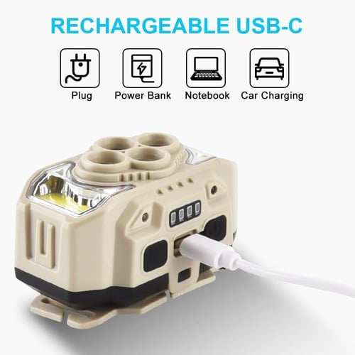 حقيبة الطوارئ 4 في 1 وكشاف راس متعدد الاضاءات