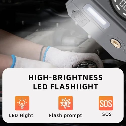 جهاز طوارئ متكامل للسيارة – باور بانك + منفاخ هواء...