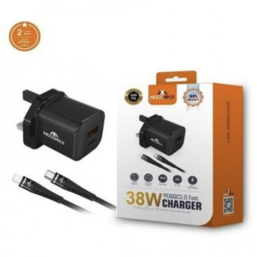 شاحن جداري 38 واط PD سريع مع كيبل ايفون تايب سي