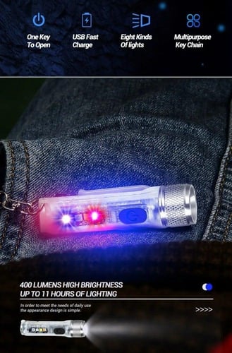 مصباح يدوي صغير سلسلة مفاتيح LED مصباح يدوي محمول...