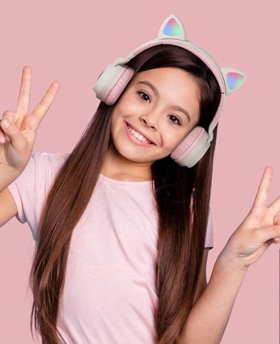 سماعة راس بتصميم قطة لطيف للبنات من اوسير نيو، سما...