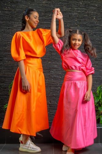 الأحلام – طقم تنورة التناغم - زهري