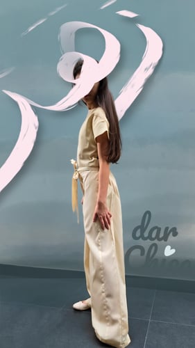 طقم البنطلون والبلوزة - زهر الغروب