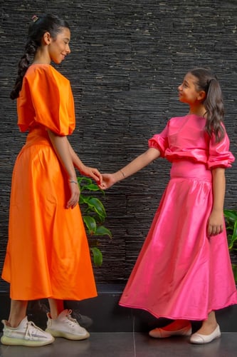 الأحلام – طقم تنورة التناغم - زهري