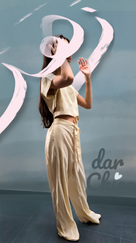 طقم البنطلون والبلوزة - زهر الغروب