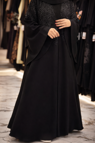 عباية العيد دانتيل بكم مروحه