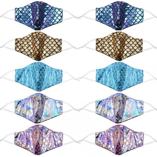 كمامة حفلات نسائية حراشف ملون Face mask Party Colo...