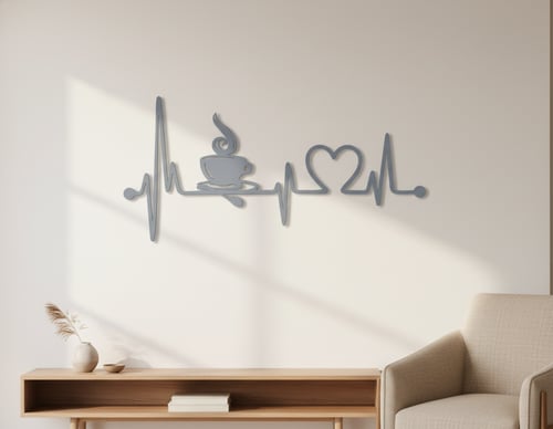 لوحة حائط معدنية لعشاق القهوة - تثبت بلاصق قوي مرف...