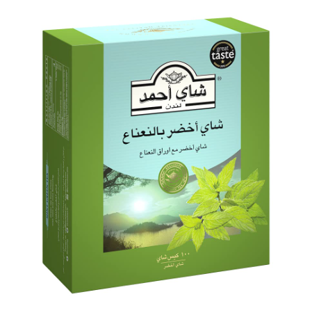 شاي احمد اخضر بالنعناع - 100 كيس