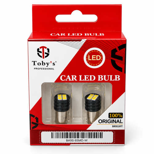 لمبة ليد ناعس لف أبيض Toby's BA9S 6SMD-W