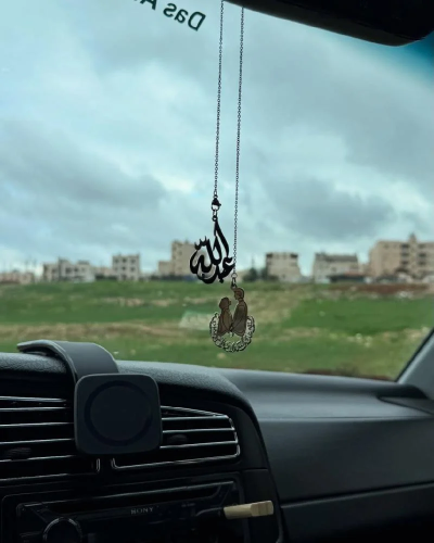 Car pendant plated with gold or silver with the na...