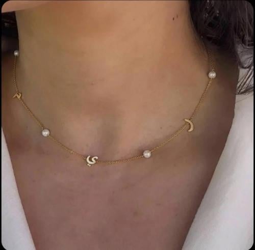 سلسال مطلي بالذهب أو الفضة بالأسم حسب طلبك