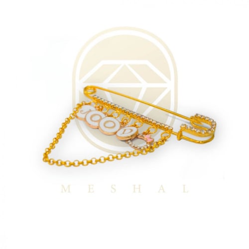 بروش مشبك مطلي بالذهب بالأسم حسب طلبك
