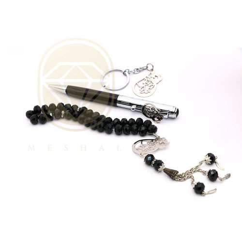 طقم 3 قطع رجالي مطلي بالفضة بالأسم حسب طلبك (MD000...