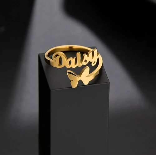 A ring with the name in an elegant and distinctive...