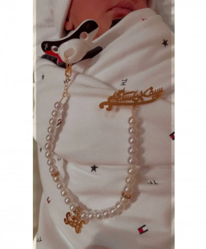 بروش مصاصة مطلي بالذهب أو الفضة بالأسم حسب طلبك