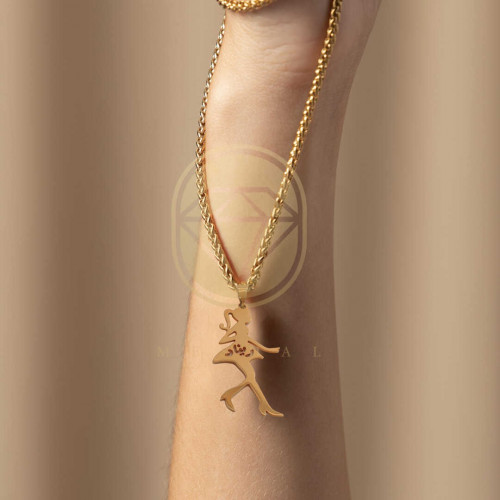 Gold-plated necklace with the name according to yo...