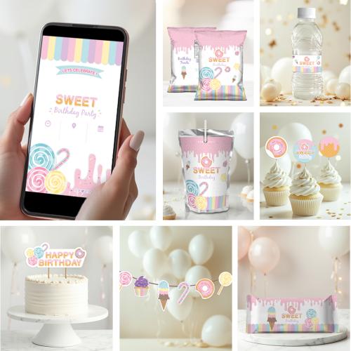 ثيم الحلويات ، مطبوع جاهز للتوصيل