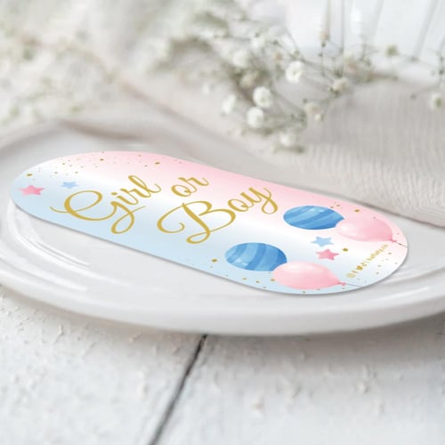 كشف الجنين ثيم الباستيل ، مطبوع جاهز للتوصيل