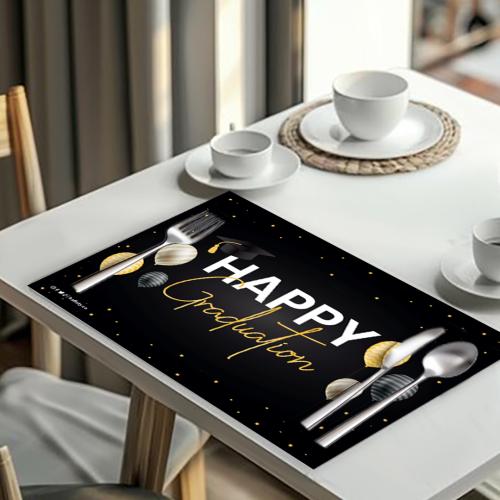 لبادة طاولة ثيم التخرج الذهبي - 12 حبة