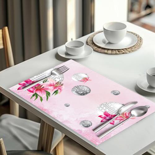 لبادة طاولة ثيم كرة الديسكو والورود - 12 حبة