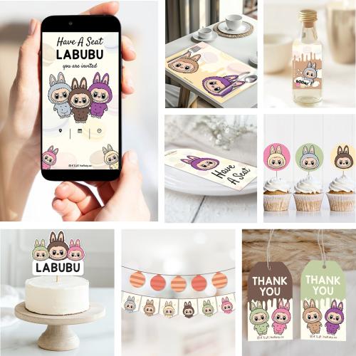 ثيم لابوبو أعياد الميلاد ، مطبوع جاهز للتوصيل