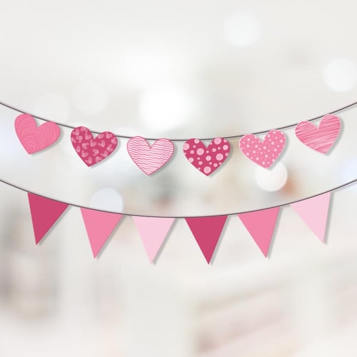 ثيم يوم الحب البينك ، مطبوع جاهز للتوصيل