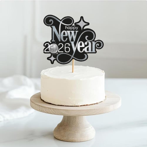 ثيم رأس السنة الفضي ، مطبوع جاهز للتوصيل