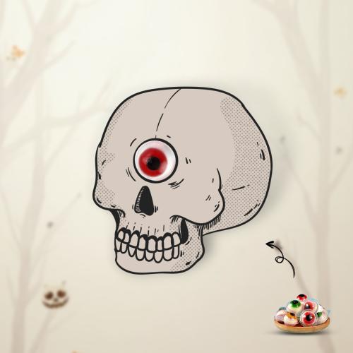 توزيعات الجمجمة - ثيم الهالوين الأحمر