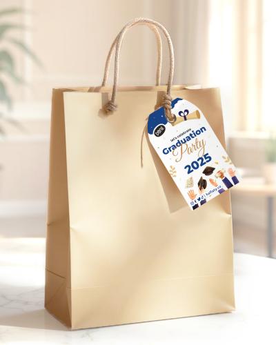 كروت تعليق ثيم التخرج الأزرق - 30 حبة