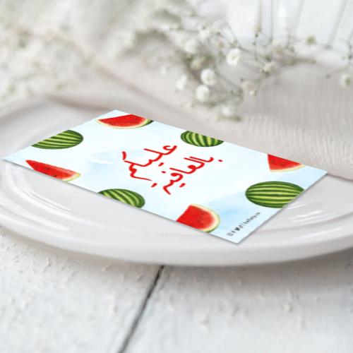 كرت صحن ثيم الصيف البطيخ - 12 حبة