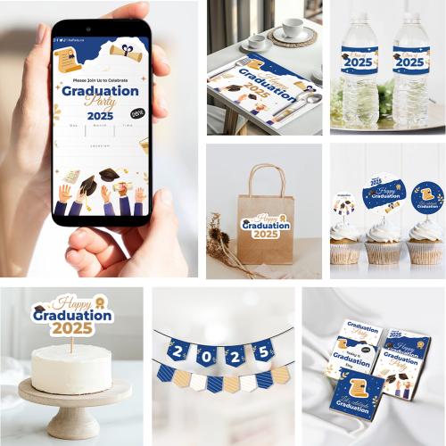 ثيم التخرج باللون الازرق - ملفات رقمية جاهزة للتنز...