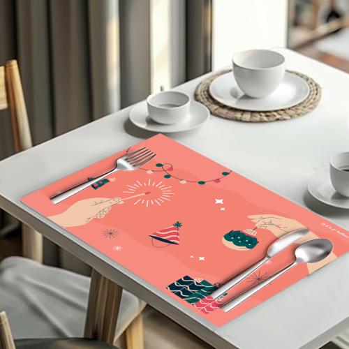 لبادة طاولة ثيم رأس السنة الأخضر - 12 حبة