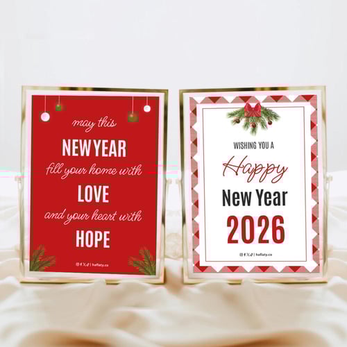 ثيم رأس السنة الأحمر ، مطبوع جاهز للتوصيل