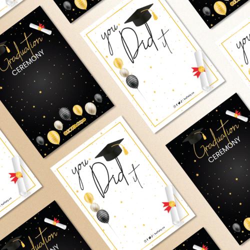 توزيعات ثيم التخرج ذهبي - ملفات رقمية جاهزة للتنزي...