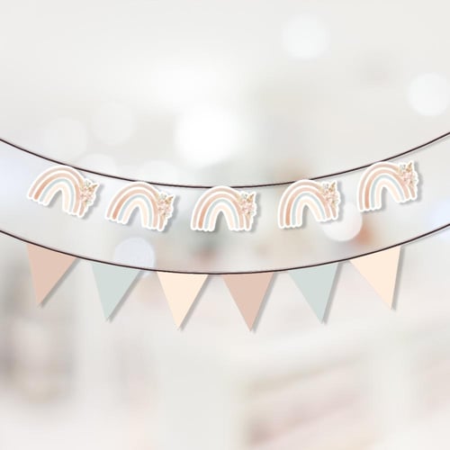 ثيم استقبال المواليد قوس قزح ، مطبوع جاهز للتوصيل